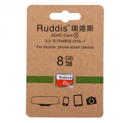 Carte mémoire Ruddis 8 Go haute vitesse de classe 10 TF / Micro SDXC UHS-1 (U1) SH00111269-05