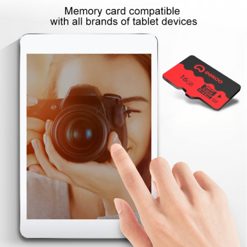 Carte mémoire eekoo 16 Go CLASS 10 TF (Micro SD), vitesse d'écriture minimale: 10 Mo / s, version universelle SE25331615-016