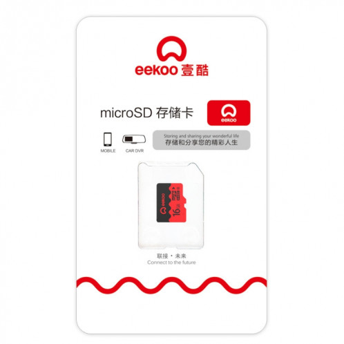 Carte mémoire eekoo 16 Go CLASS 10 TF (Micro SD), vitesse d'écriture minimale: 10 Mo / s, version universelle SE25331615-016