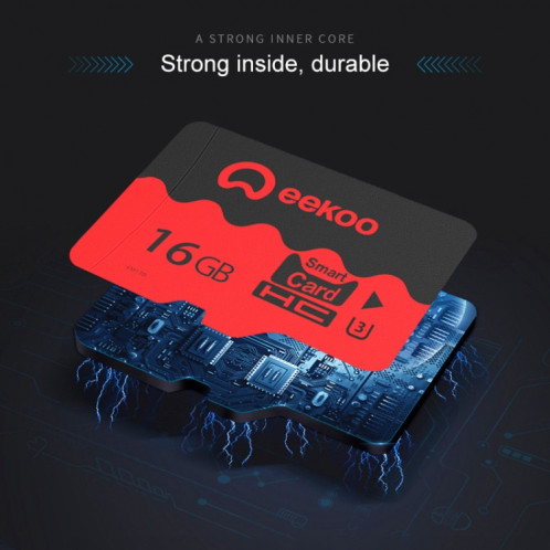 Carte mémoire eekoo 16 Go U3 TF (Micro SD), vitesse d'écriture minimale: 30 Mo / s, version phare SE25341653-016