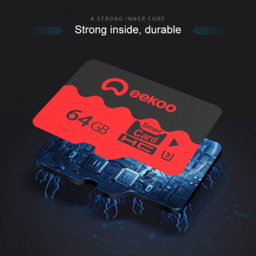 Carte mémoire eekoo 64 Go U3 TF (Micro SD), vitesse d'écriture minimale: 30 Mo / s, version vedette SE2537733-013