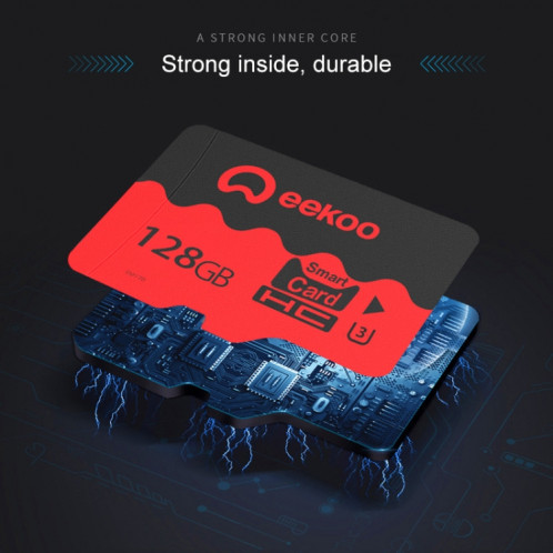 Carte mémoire eekoo 128 Go U3 TF (Micro SD), vitesse d'écriture minimale: 30 Mo / s, version phare SE2543412-013