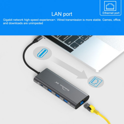Blueendless 9 en 1 Station d'extension multifonction de type C / USB-C HUB SB32621377-013