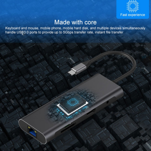 Blueendless 9 en 1 Station d'extension multifonction de type C / USB-C HUB SB32621377-013