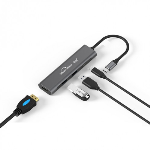 Blueendless 4 en 1 Multi-fonction Type-C / USB-C vers HDMI + PD + Dual USB 3.0 HUB Expansion Dock SB32642-012