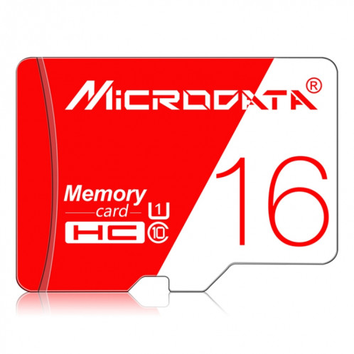 Carte mémoire MICRODATA 16 Go haute vitesse U1 rouge et blanche TF (Micro SD) SH57501987-012