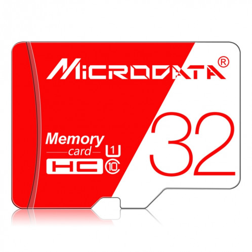 Carte mémoire MICRODATA 32 Go haute vitesse U1 rouge et blanche TF (Micro SD) SH57511618-012