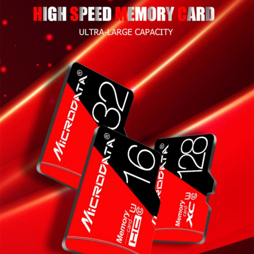 Carte mémoire MICRODATA 16 Go haute vitesse U1 rouge et noire TF (Micro SD) SH575415-010