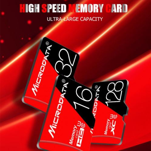 Carte mémoire MICRODATA 64 Go haute vitesse U3 rouge et noire TF (Micro SD) SH5756256-010