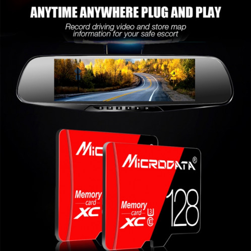 Carte mémoire MICRODATA 64 Go haute vitesse U3 rouge et noire TF (Micro SD) SH5756256-010