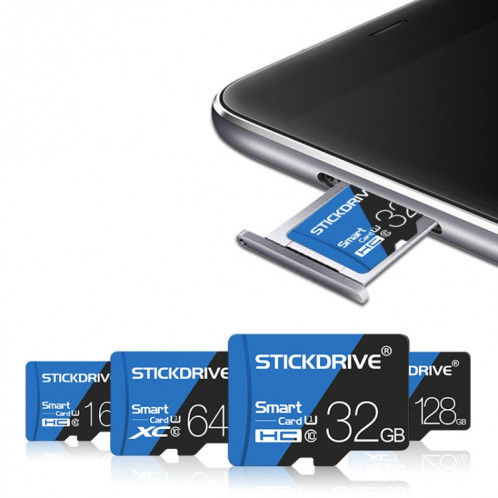 Carte mémoire STICKDRIVE 64 Go haute vitesse U3 bleue et noire TF (Micro SD) SH576187-011