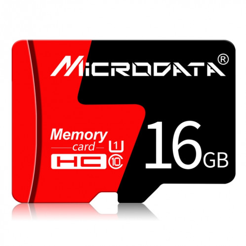 Carte mémoire MICRODATA 16 Go U1 rouge et noire TF (Micro SD) SH5764899-012