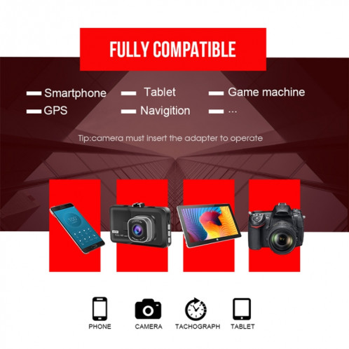 Carte mémoire MICRODATA 32GB U1 rouge et noire TF (Micro SD) SH5765221-012
