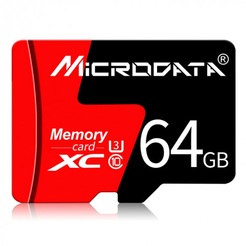 Carte mémoire MICRODATA 64 Go U3 rouge et noire TF (Micro SD) SH57661078-012