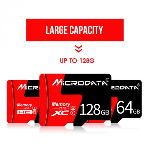 Carte mémoire MICRODATA 64 Go U3 rouge et noire TF (Micro SD) SH57661078-012