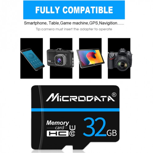 Carte mémoire MICRODATA 16 Go U1 Blue Line et Black TF (Micro SD) SH5791335-010