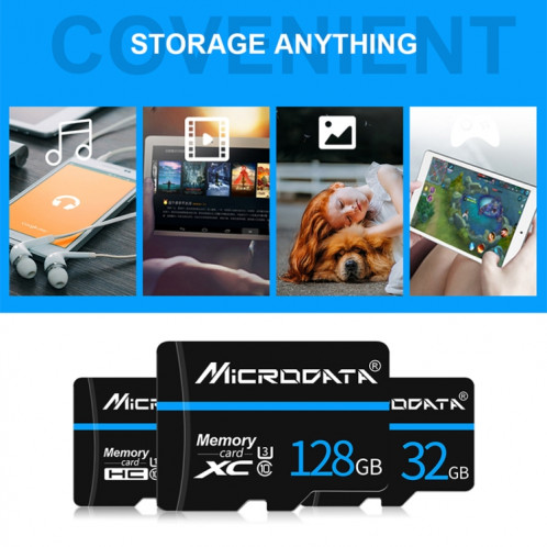 Carte mémoire MICRODATA 32GB U1 Blue Line et Black TF (Micro SD) SH579242-010