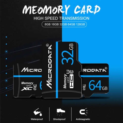 Carte mémoire MICRODATA 128 Go U3 Blue Line et Black TF (Micro SD) SH57941890-010