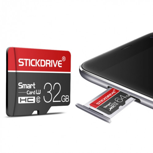 STICKDRIVE 16GB U1 White Line Carte mémoire TF rouge et noire (Micro SD) SH58311004-011