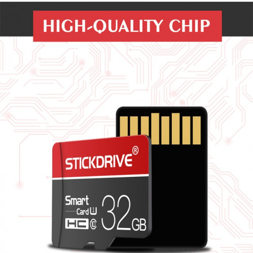 STICKDRIVE 16GB U1 White Line Carte mémoire TF rouge et noire (Micro SD) SH58311004-011