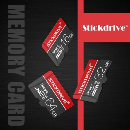 STICKDRIVE 16GB U1 White Line Carte mémoire TF rouge et noire (Micro SD) SH58311004-011