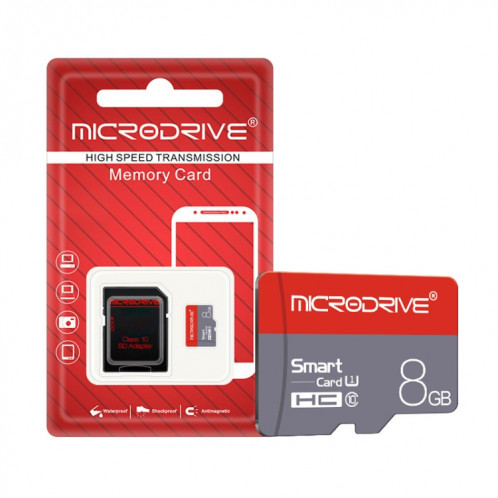 Carte mémoire Micro SD (TF) Microdrive 8 Go grande vitesse, classe 10 SH58401114-011