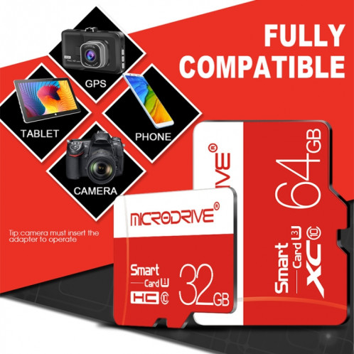 Carte mémoire Micro SD (TF) Microdrive 64 Go classe 10 haute vitesse classe 10 SH5851867-011