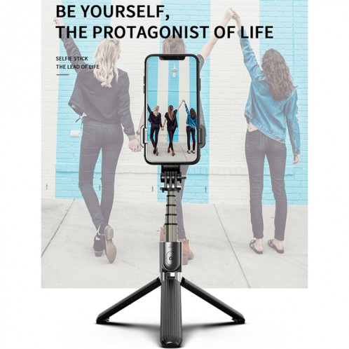 Bâton de selfie de trépied Bluetooth pliable en alliage d'aluminium L03 (noir) SH179B1921-014