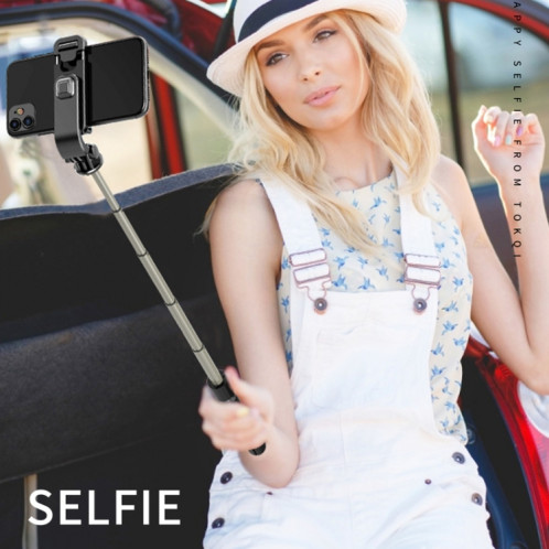 Bâton de selfie de trépied Bluetooth pliable en alliage d'aluminium L03 (noir) SH179B1921-014