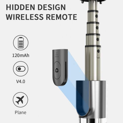 Bâton de selfie de trépied Bluetooth pliable en alliage d'aluminium L03 (noir) SH179B1921-014