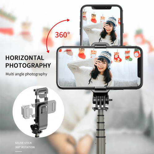 Bâton de selfie de trépied Bluetooth pliable en alliage d'aluminium L03 (noir) SH179B1921-014