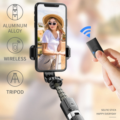 Bâton de selfie de trépied Bluetooth pliable en alliage d'aluminium L03 (noir) SH179B1921-014