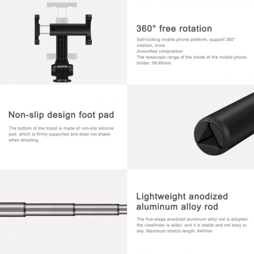 Selfie Stick Selfie Self Timer avec trépied Bluetooth sans fil d'origine Huawei (noir) SH196B787-010