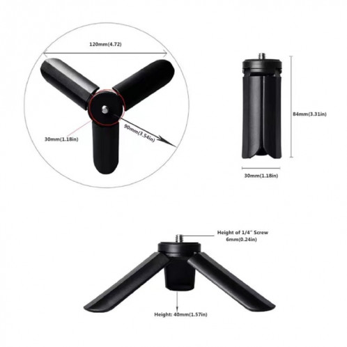 Trépied en plastique pliable portable LUXCeO (noir) SL353B389-06