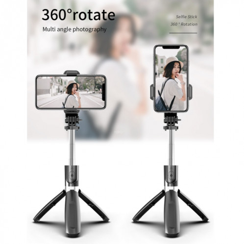 L02 100cm Multi-fonction Réglable Bluetooth Retardateur Pole Trépied Selfie Stick (Noir) SH110B989-010