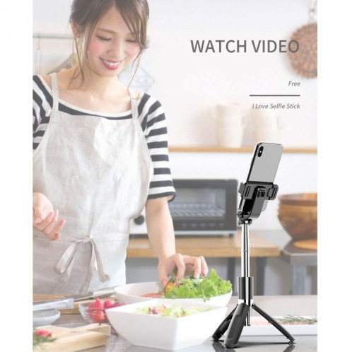 L02 100cm Multi-fonction Réglable Bluetooth Retardateur Pole Trépied Selfie Stick (Noir) SH110B989-010