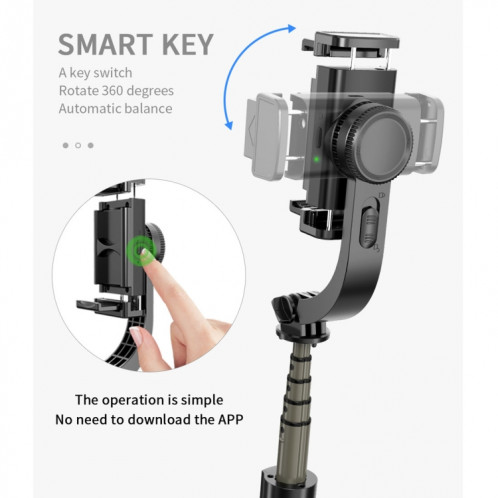 L08 Gimbal réglable Stabiliser Bluetooth Retardateur Pole Trépied Selfie Stick (Blanc) SH111W1185-012