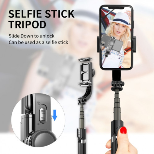 L08 Gimbal réglable Stabiliser Bluetooth Retardateur Pole Trépied Selfie Stick (Blanc) SH111W1185-012
