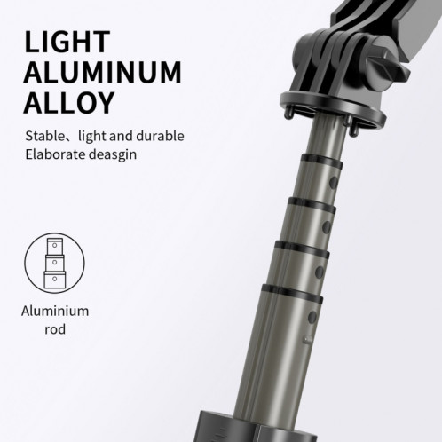 L08 Gimbal réglable Stabiliser Bluetooth Retardateur Pole Trépied Selfie Stick (Blanc) SH111W1185-012