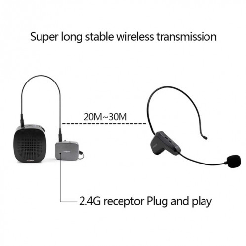 ASiNG WM01 2.4GHz Microphone sans fil de transmission électronique de transmission audio, Distance de transmission: 20-30m SA8043834-09