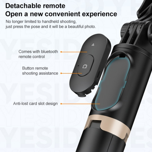 Yesido SF14 Support de prise de vue pliable portable Trépied Selfie Stick SY90181132-08