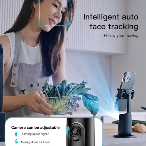 Yesido SF15 Reconnaissance faciale intelligente Support de prise de vue PTZ rotatif à 360 degrés (Noir) SY848B1014-013
