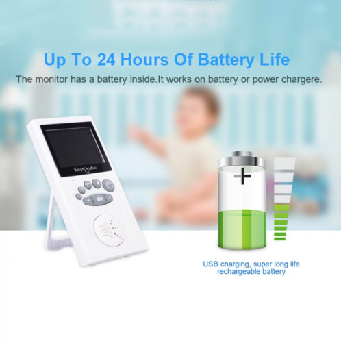 WLSES GB101 Moniteur pour bébé avec caméra de surveillance sans fil 2,4 pouces, SH601C1376-016