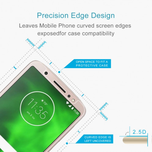 Film en verre trempé 0.26mm 9H 2.5D pour Motorola Moto G6 SD568A1226-09