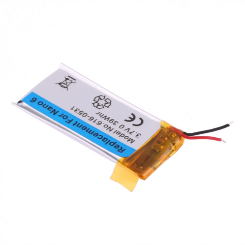 Batterie Li-Polymère de remplacement 3,7V 0,39Whr rechargeable pour iPod nano 6 SH013335-07