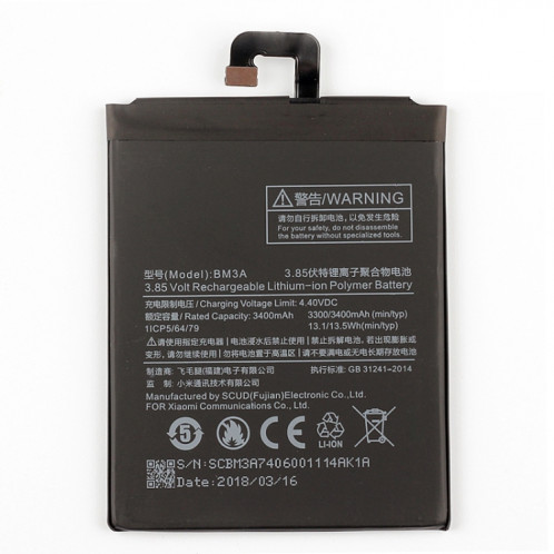 Batterie Li-Polymère BM3A 3400mAh pour Xiaomi Mi Note 3 SH02011475-03