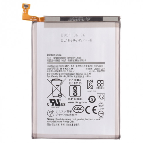 Niveau d'origine 6000MAH EB-BM207ABY Remplacement de la batterie Li-ion pour Samsung Galaxy M30S SM-M215 / M21 SM-M315 SM-M315 SH04111532-04