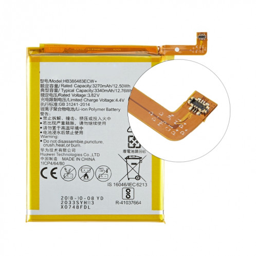 3340MAH HB386483ECW LI-POLYMER DE REMPLACEMENT DE BATTERIE POUR HUAWEI G9 Plus / G8 / HONNEUR 6X SH04211394-04