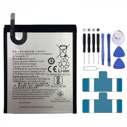 Batterie de 4000mAh BL272 LI-POLYMERE pour Lenovo K6 Power SH04601528-03