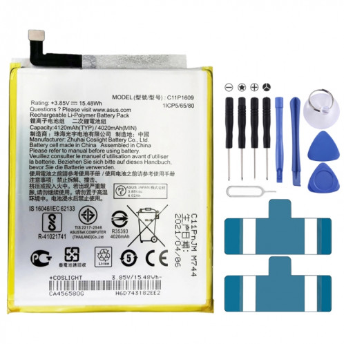 4020MAH C11P1609 LI-POLYMER BATTERIE POUR ASUS ZENFONE 3 MAX ZC553KL SH0476727-03